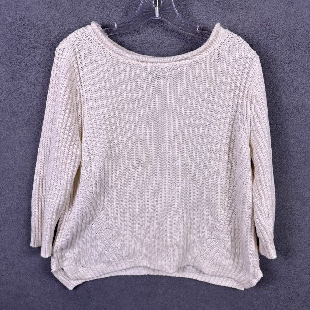 LRL Ralph Lauren Jeans Co. Womens XL Sweater White Knit Cozy